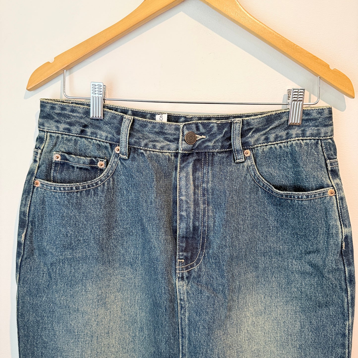 Glassons Blue Denim Midi Skirt – Size 10