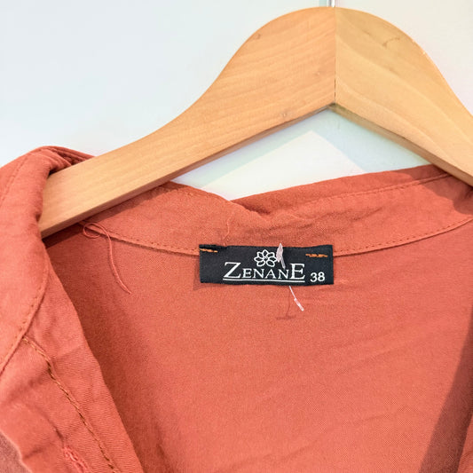 Zenane Size 38 Coral Viscose Shirt Tunic/Dress