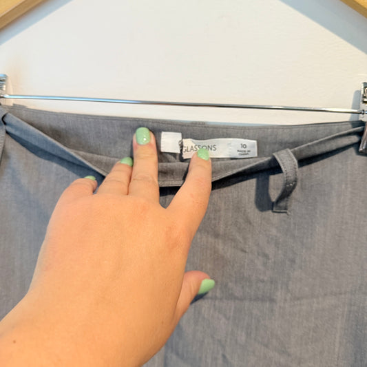 Glassons Grey Tailored Mini Skirt – Size 10