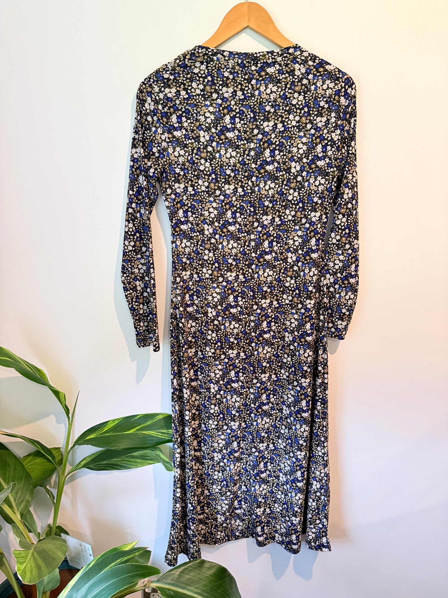 Spirit Floral Long Sleeve Dress Blue White - Size 8