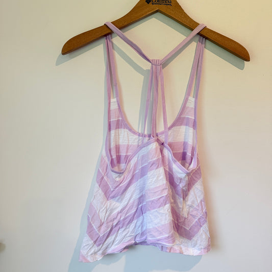 Hollister Purple & White Striped Strappy Cami - Size Large