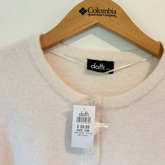 Dotti Cream Wool Blend Cropped Cardigan - Size S/M