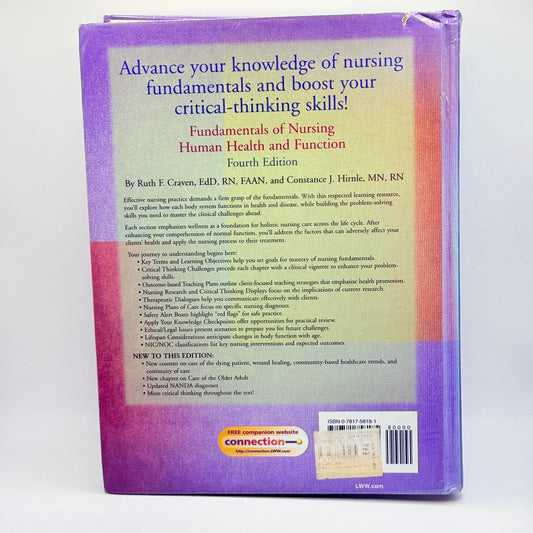 Fundamentals of Nursing: Human Health and Function by Ruth F. Craven and Constance J. Hirnle