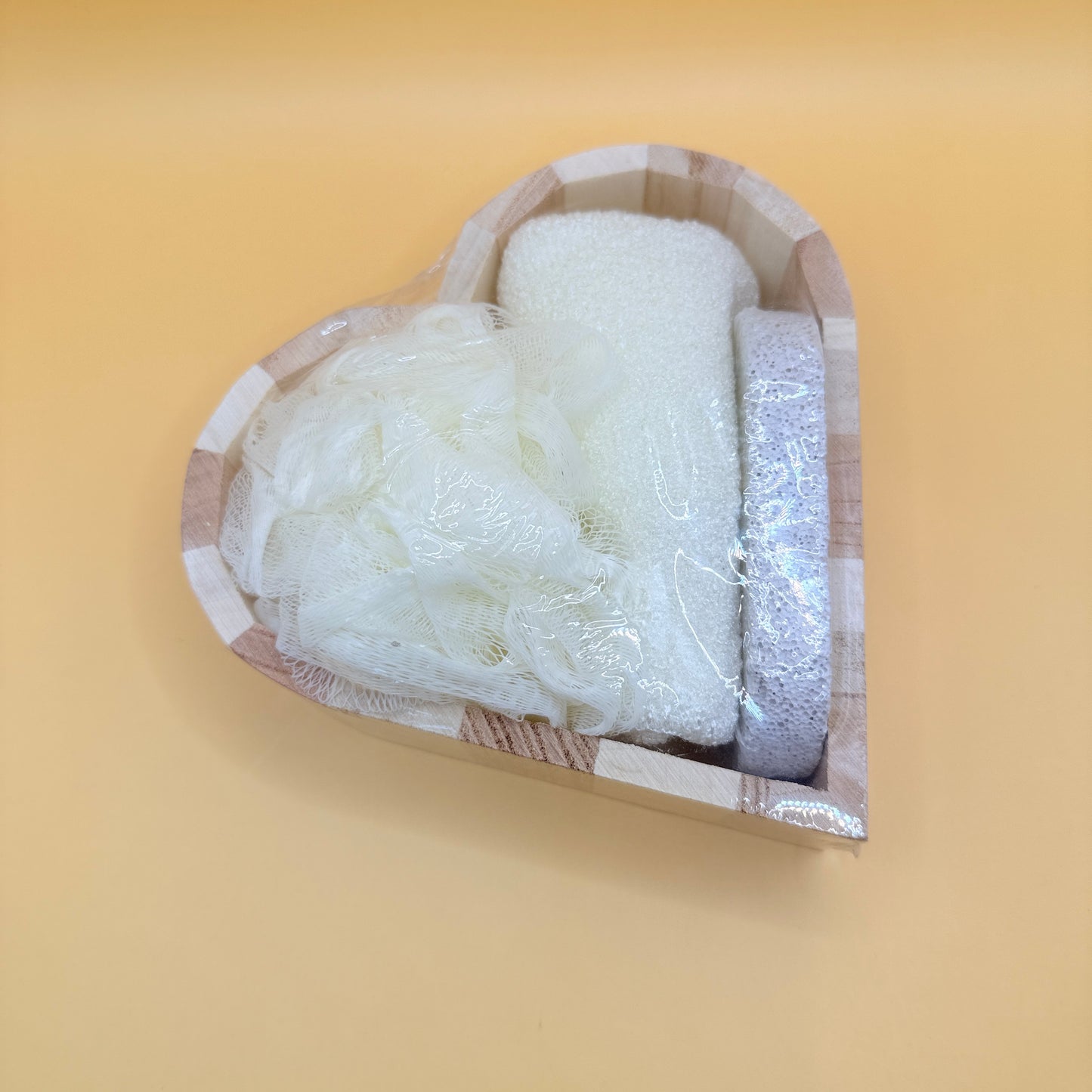 Heart-Shaped Wooden Bath Gift Set
