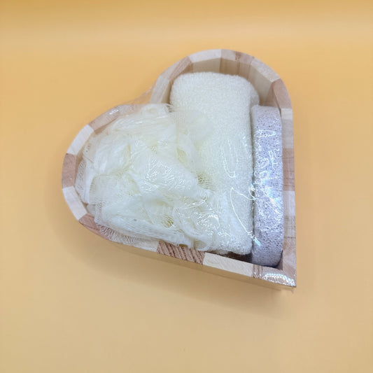 Heart-Shaped Wooden Bath Gift Set