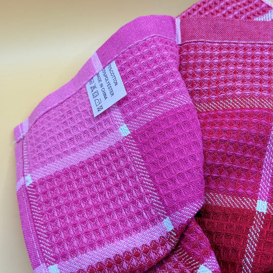 3x Cotton Blend Waffle Kitchen Tea Towels