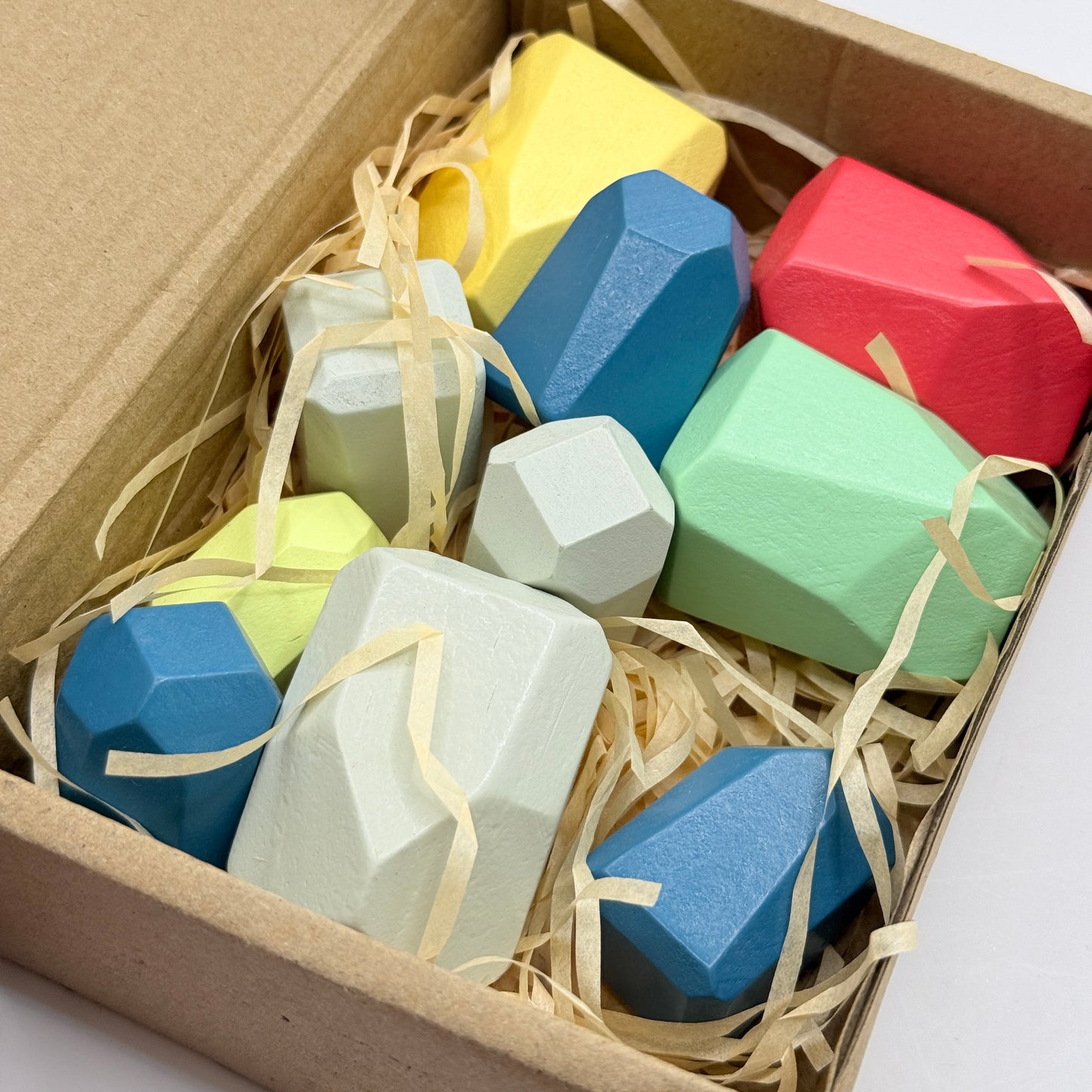 Sensory Sam Wooden Balancing Stones – 10-Piece Colourful Set