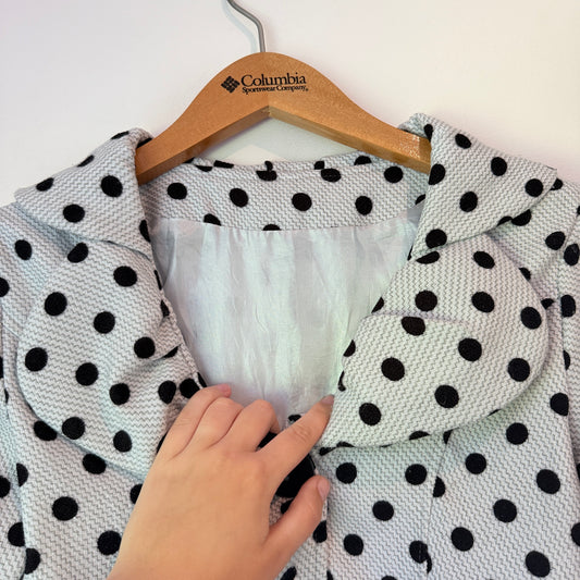 Brand Unknown Size U/Arm 42cm White & Black Polka Dot Jacket