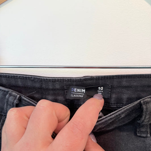 Glassons Denim Size 10 Black Jeans