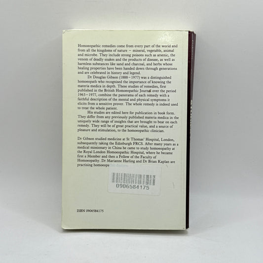 Studies of Homoeopathic Remedies by Dr Douglas Gibson