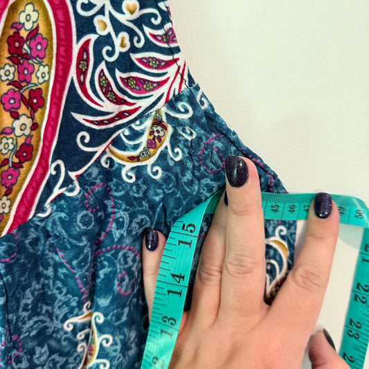 Brand Unknown U/Arm to U/Arm 46cm Patterned Sleeveless Boho Dress