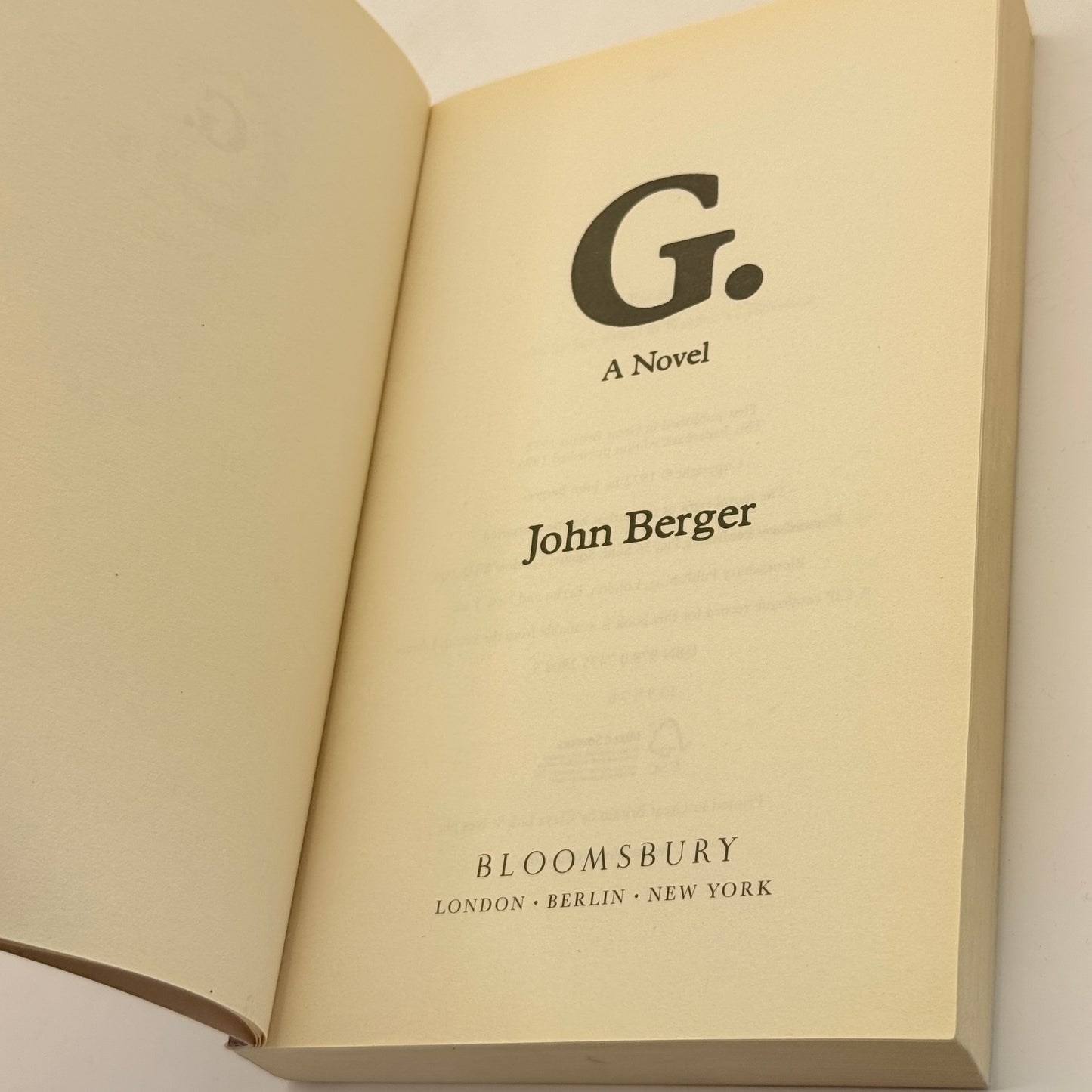 G. by John Berger
