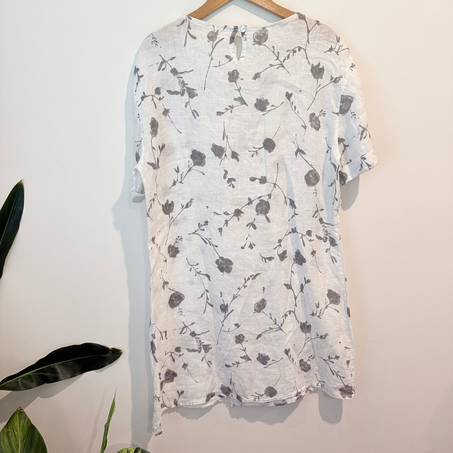 PURO LINO Floral Linen Dress – One Size