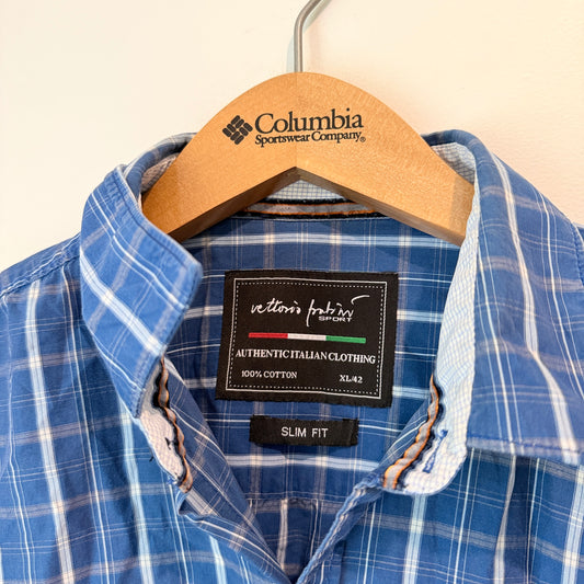 Vettorio Fratini Size XL Plaid Long-Sleeve Shirt