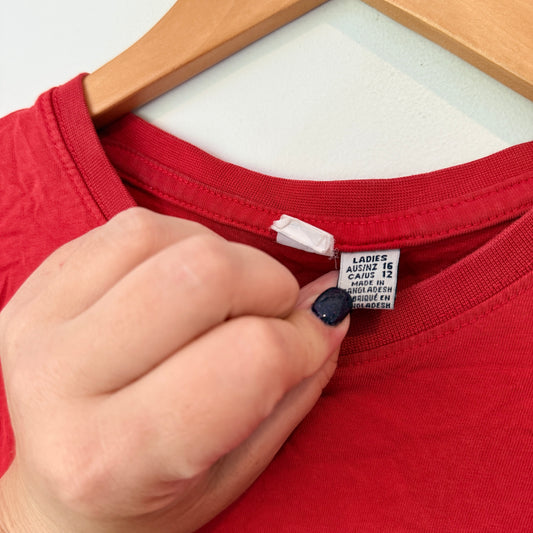 YMCA U/Arm to U/Arm 48cm Red Cotton T-Shirt