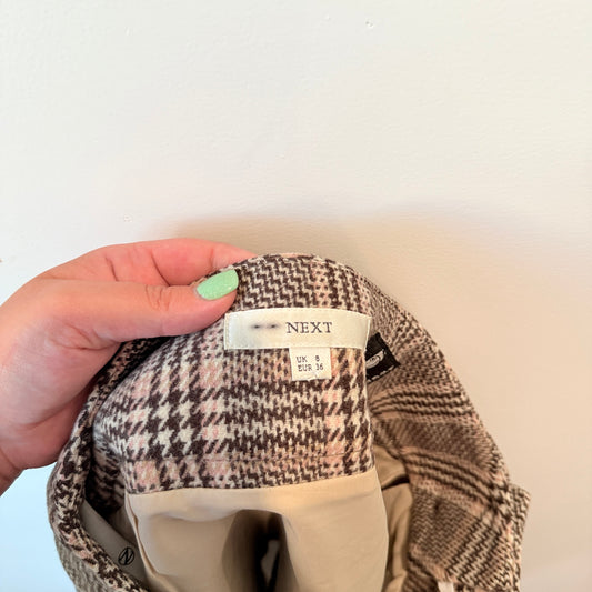 Next Size 8 Plaid Wool Mini Skirt