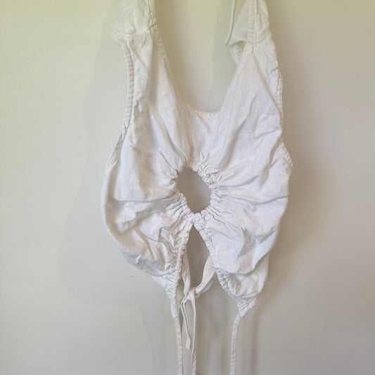 Glassons Ruched Halter Top White - Size 10