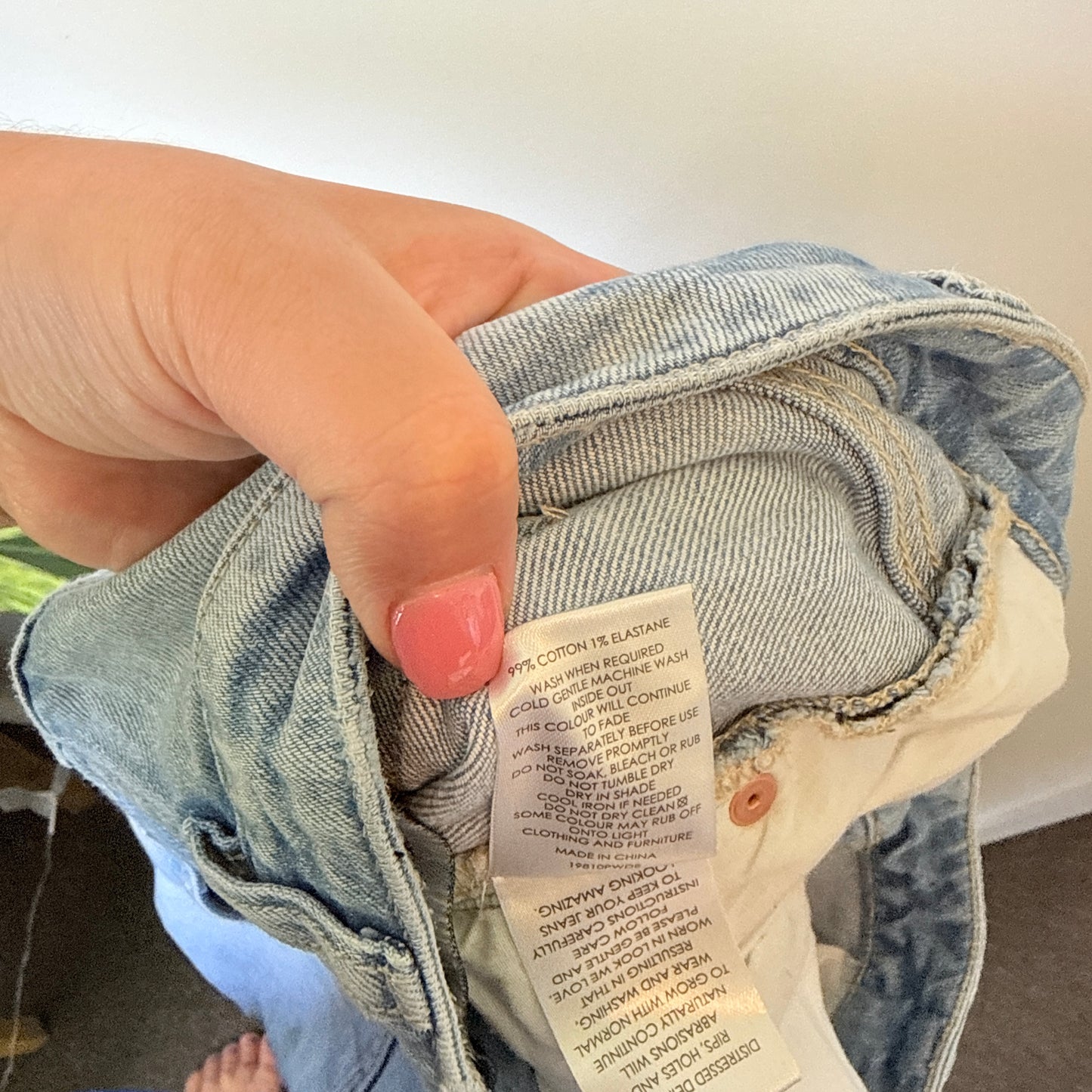 Decjuba Denim Distressed Jeans Light Wash - Size 12