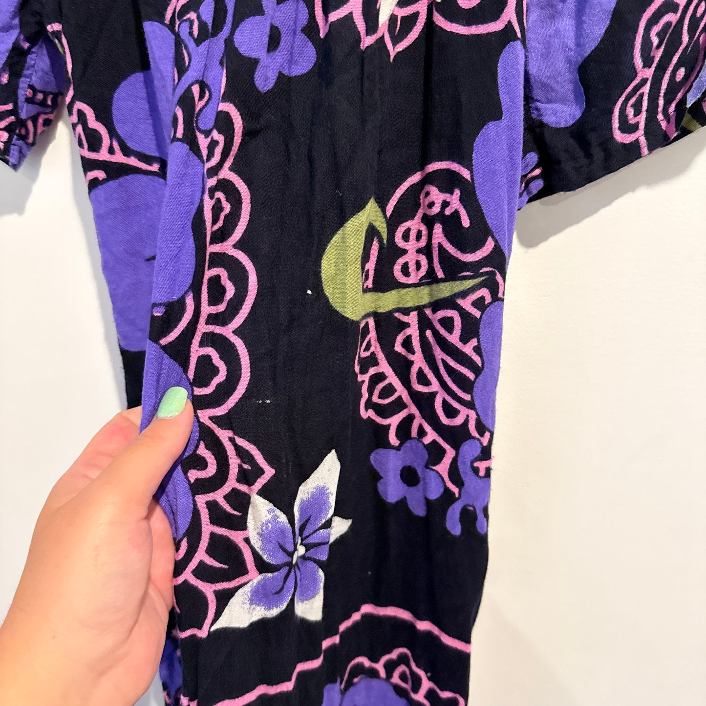 Jackie K Size S Purple and Black Floral Dress (damaged)