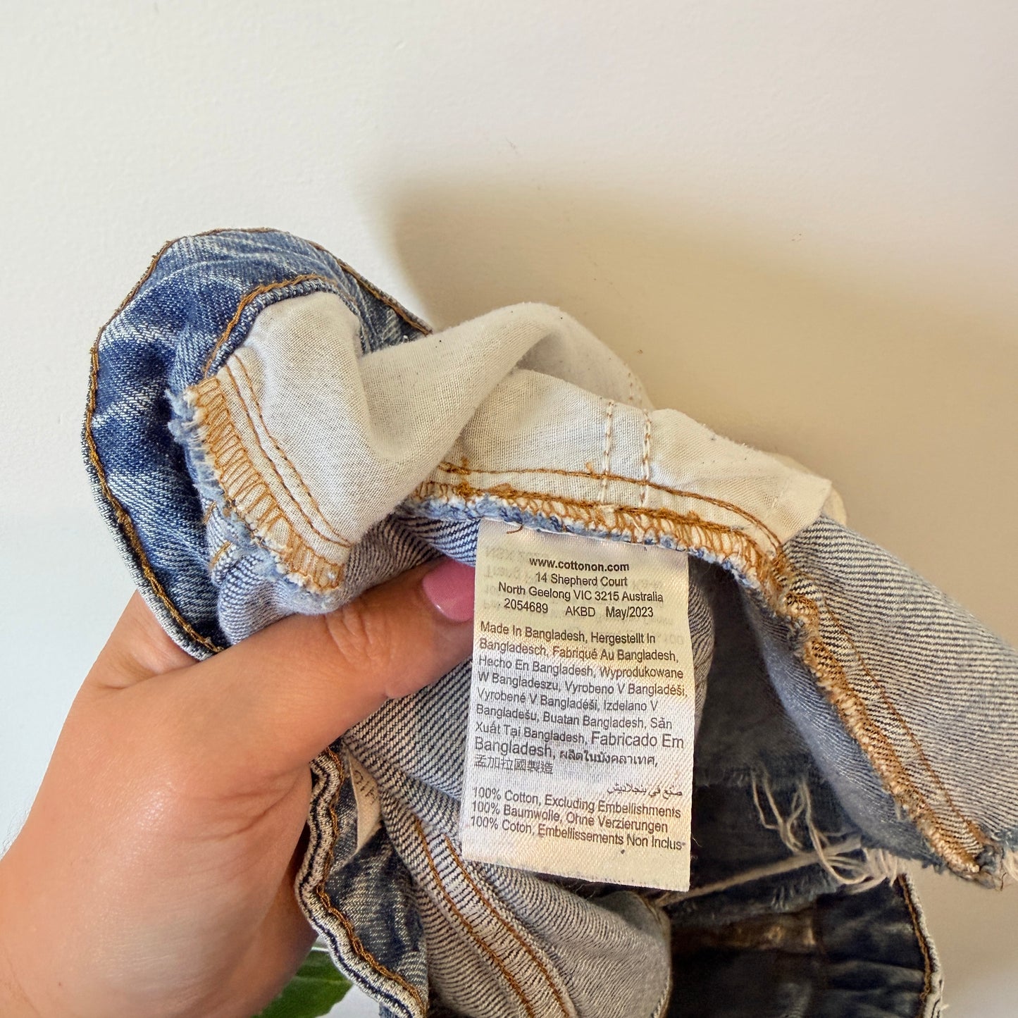 Cotton On High Rise Mom Denim Shorts Blue - Size 10