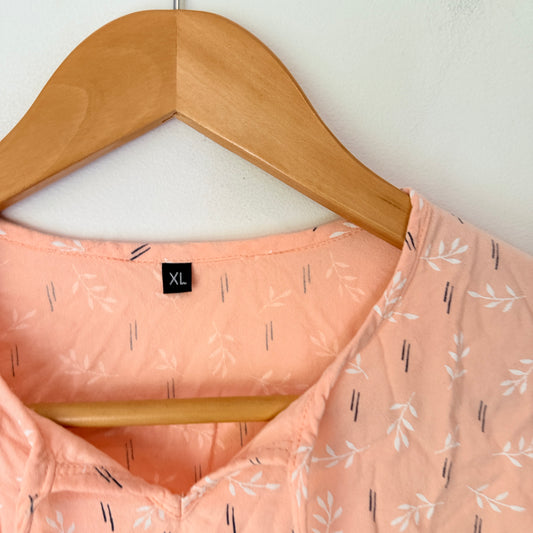 Size XL | U/Arm to U/Arm 49cm 3/4 Sleeve Peach-Colored Top