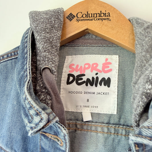 Supre Denim Hooded Jacket - Size 8