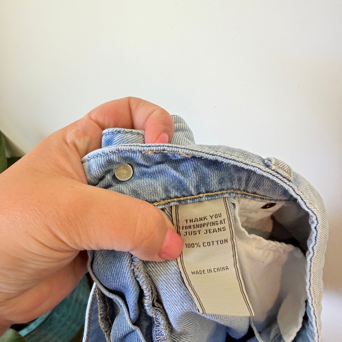 Just Jeans Distressed Denim Skirt Light Blue - Size 8