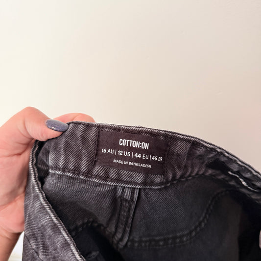 Cotton On Size 16 High-Waisted Denim Shorts