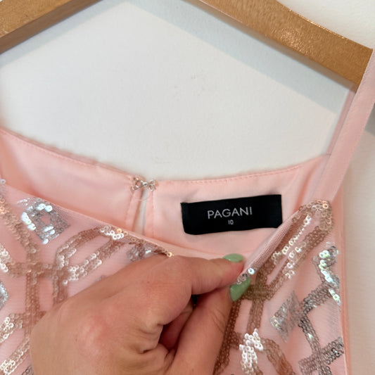 Pagani Size 10 Pink Sequined Top