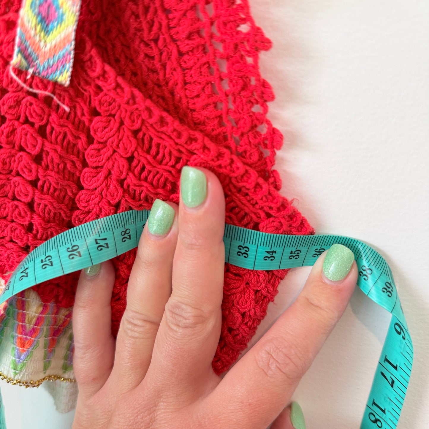 Red Crochet Crop Top | U/Arm to U/Arm 35cm