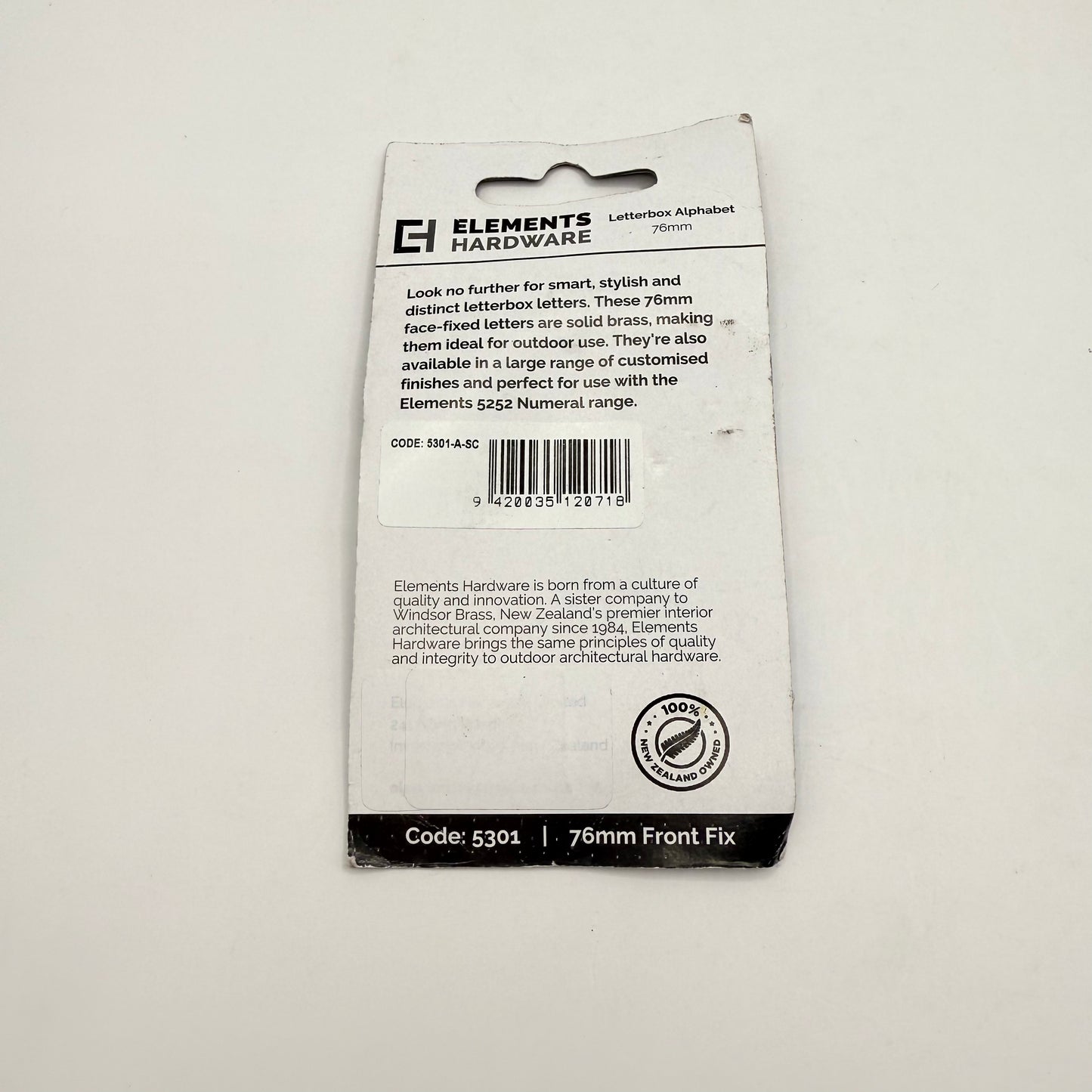 Elements Hardware Solid Brass Front-Fix Letterbox