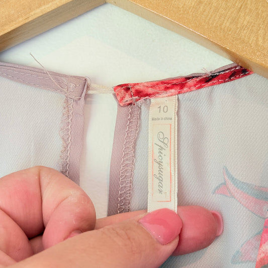 Spicy Sugar Size 10 Sleeveless V-Neck Floral Print Jumpsuit