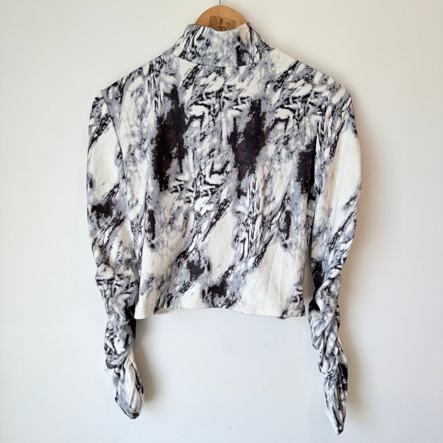 Rouched Crop Fleece Top - Size M