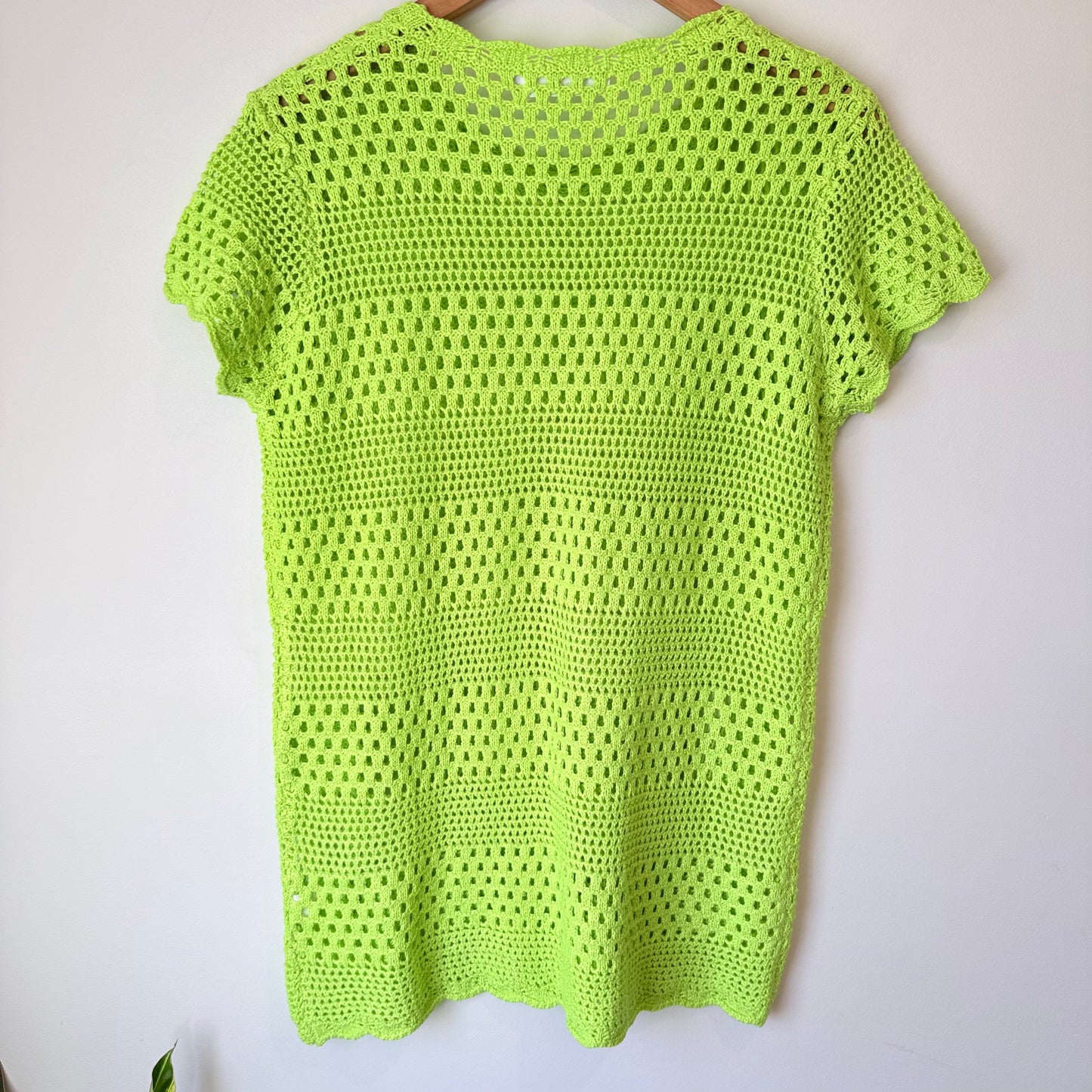 Arabess XS Lime Green Crochet Top / Tunic
