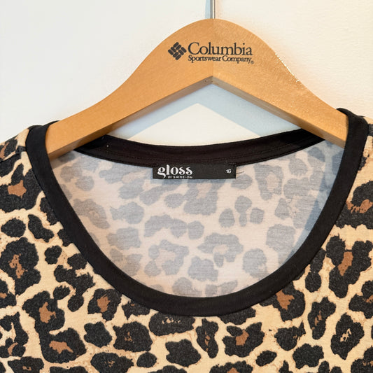 Gloss by Shine On Size 10 Short-Sleeve T-Shirt Dress