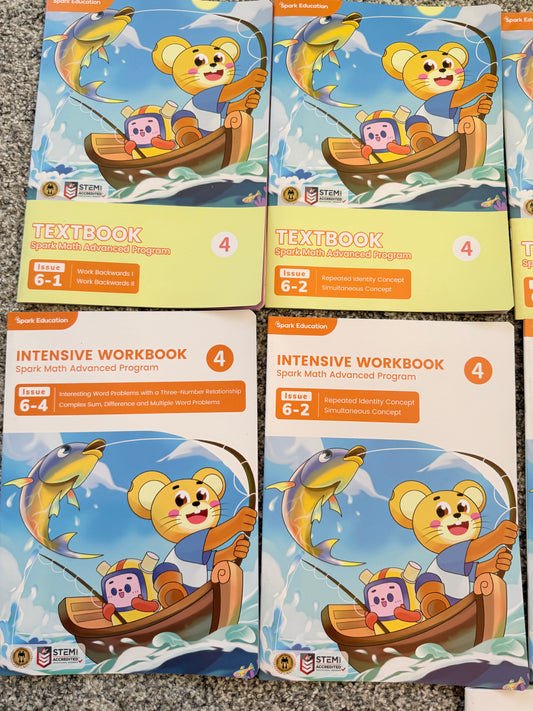 Spark math advanced program: grade 4 bundle by think academy - print books printed media
