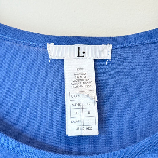 L The Label Size S Blue Short-Sleeve Viscose Top