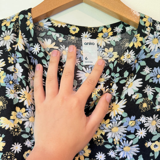 Anko Size 6 Floral Pattern Viscose Mini Dress