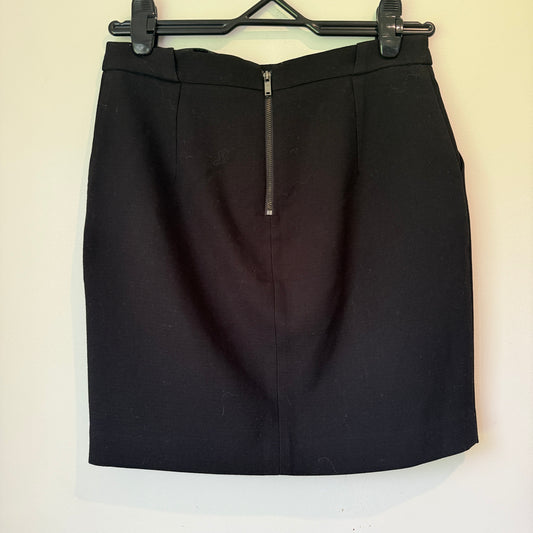 Mango Size 8 Black Pleated Mini Skirt