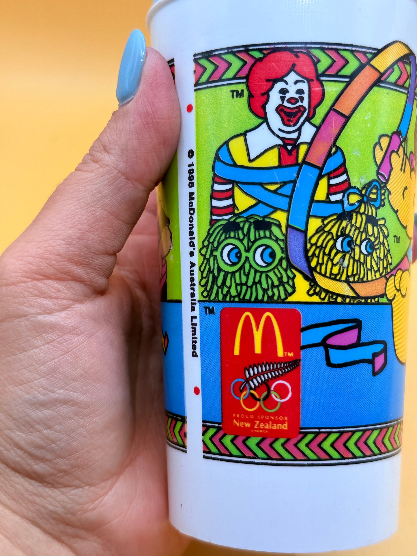 McDonald’s Olympic Sports 1996 Collector Cups Set of 4 with Lids & Straws