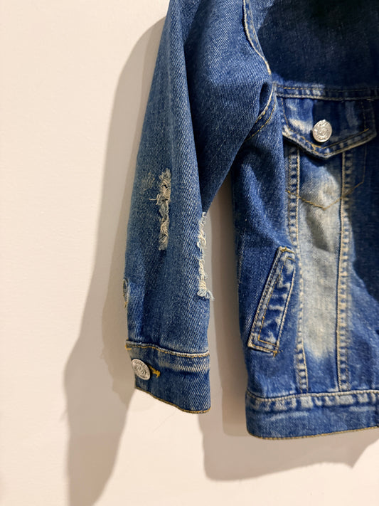 Brand Unknown Kids Distressed Denim Jacket Blue - 110
