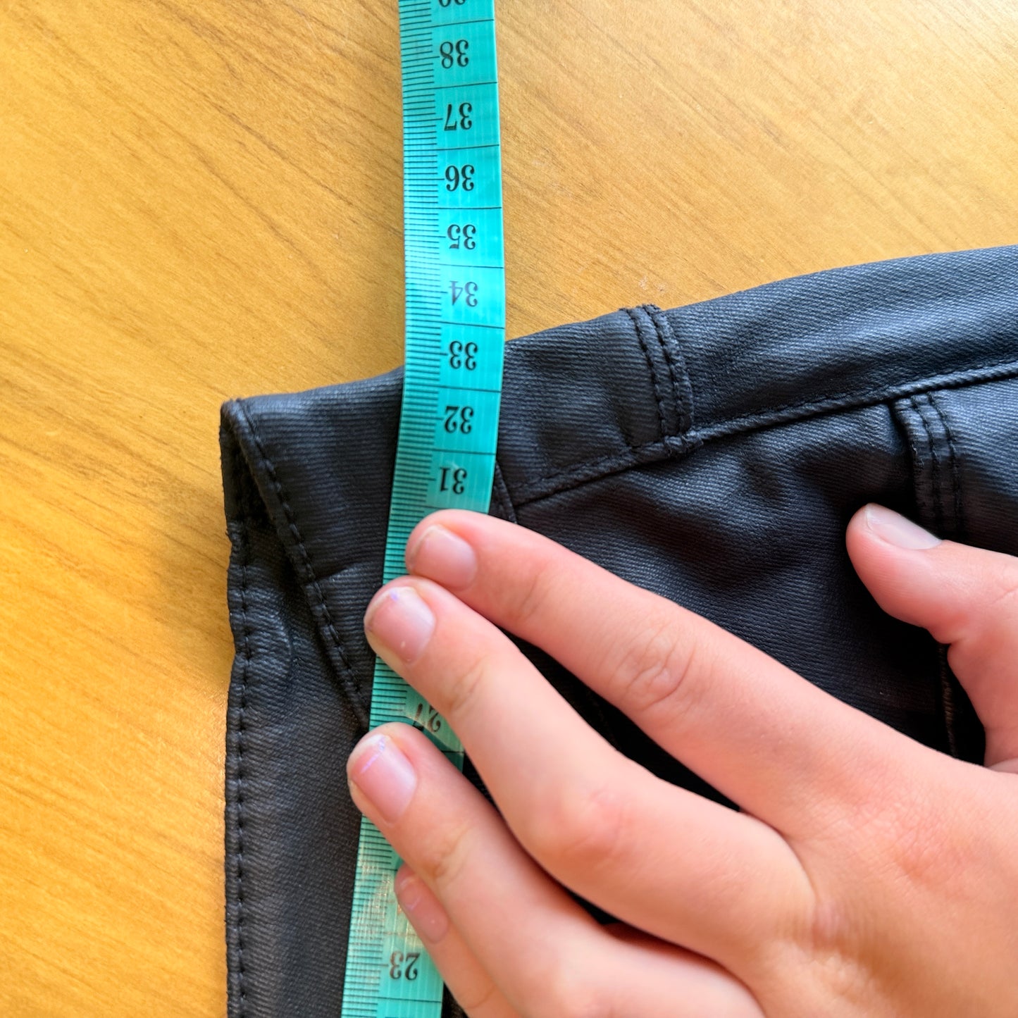 Labor 66cm Waist Black Coated Skinny Jeans