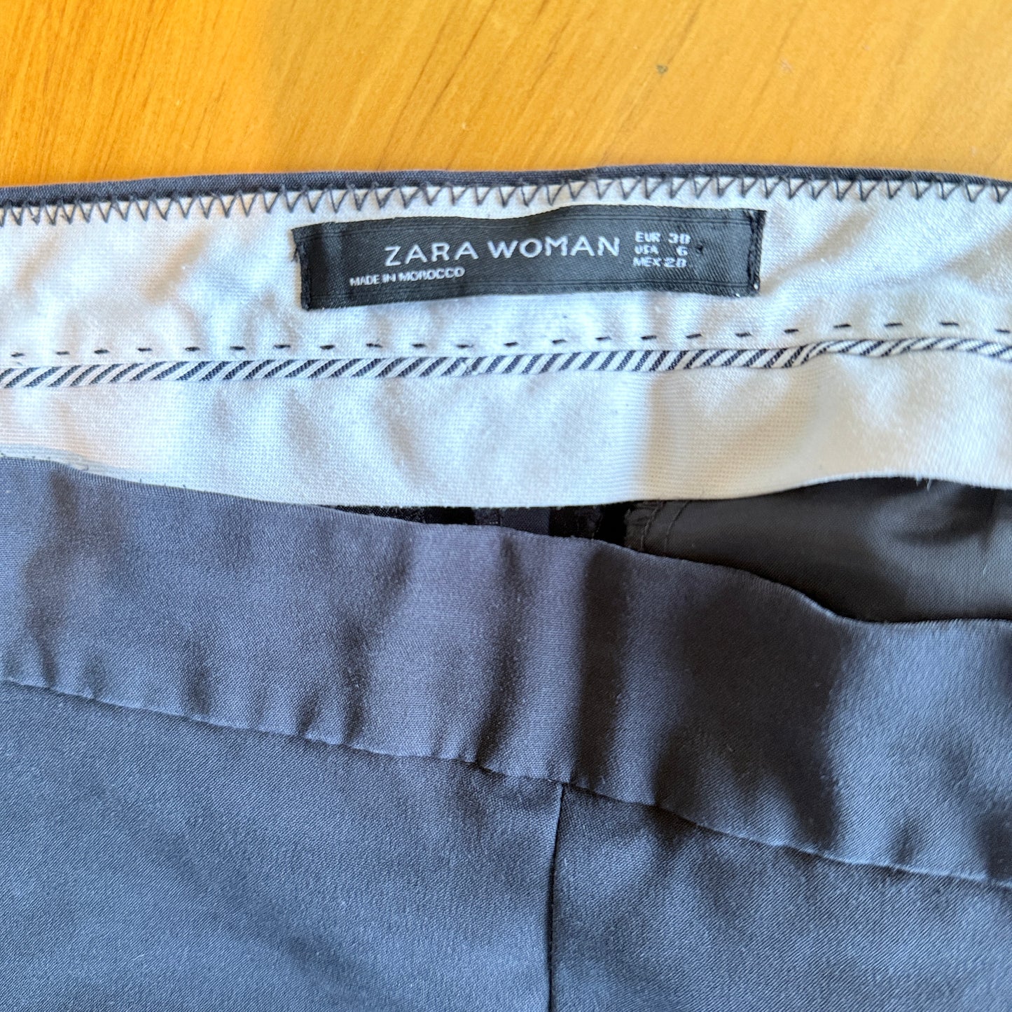 Zara Woman Size 10 Black Wide-Leg Trousers