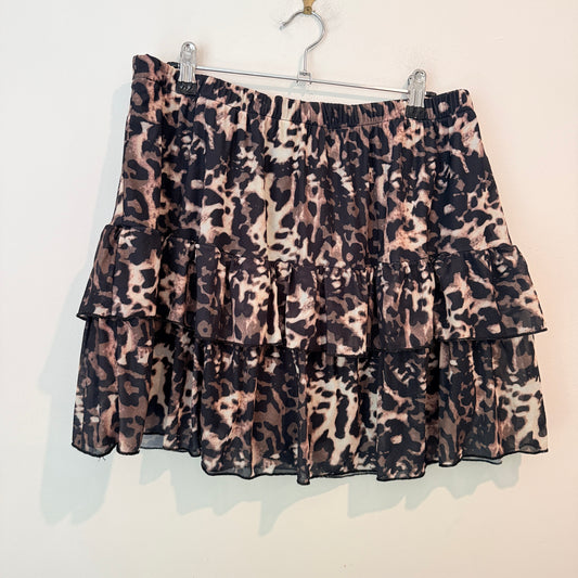 Shein Size XL Tiered Ruffle Mini Skirt