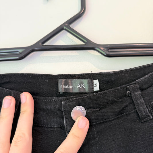 Aaakane Size M Black Denim Bootcut Jeans