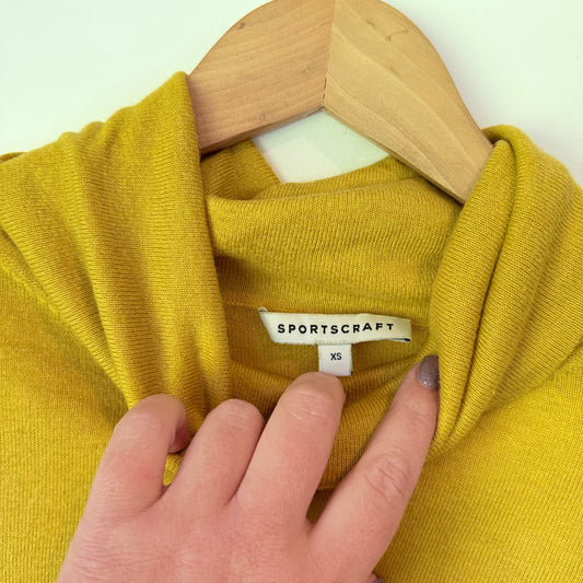 Sportscraft Size XS Yellow Turtleneck Sweater - Viscose / Nylon / Poly / Cashmere