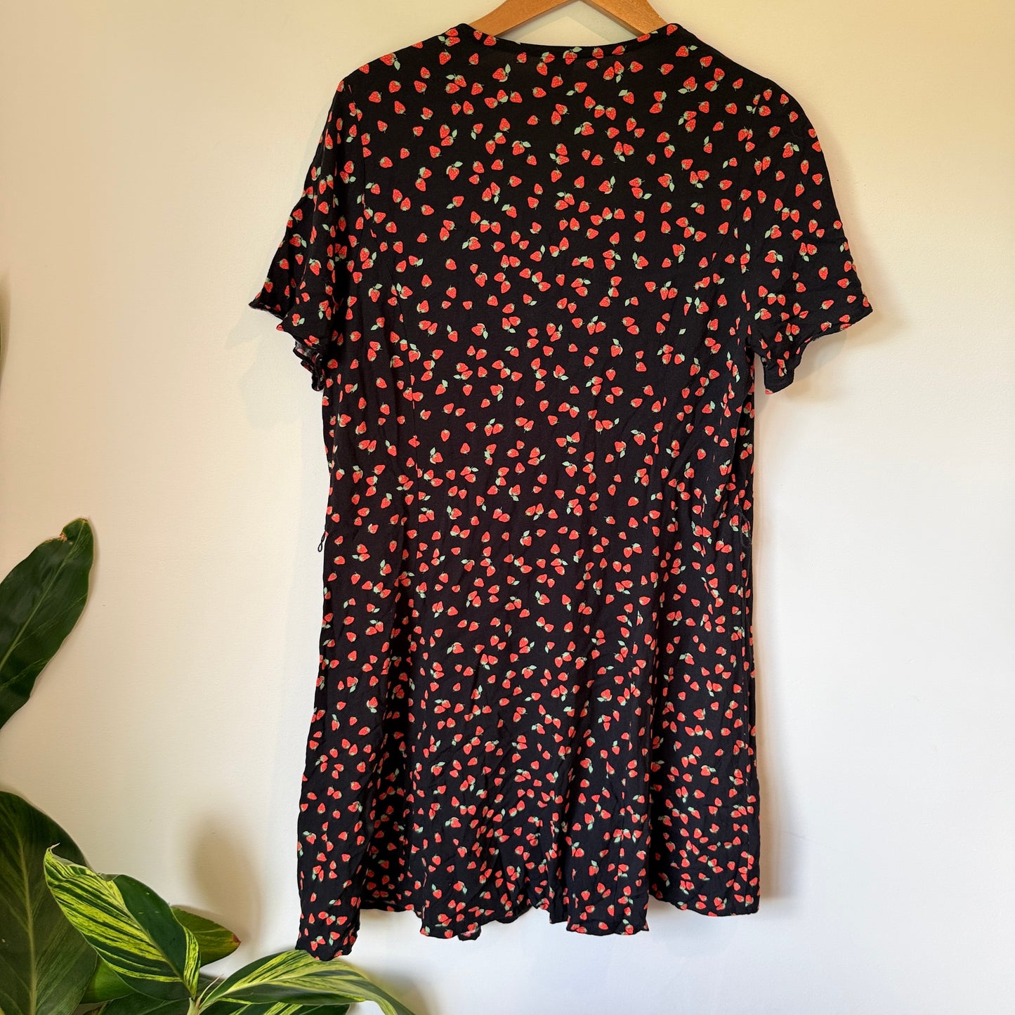 Anko Strawberry Print Button Front Dress - Size 18