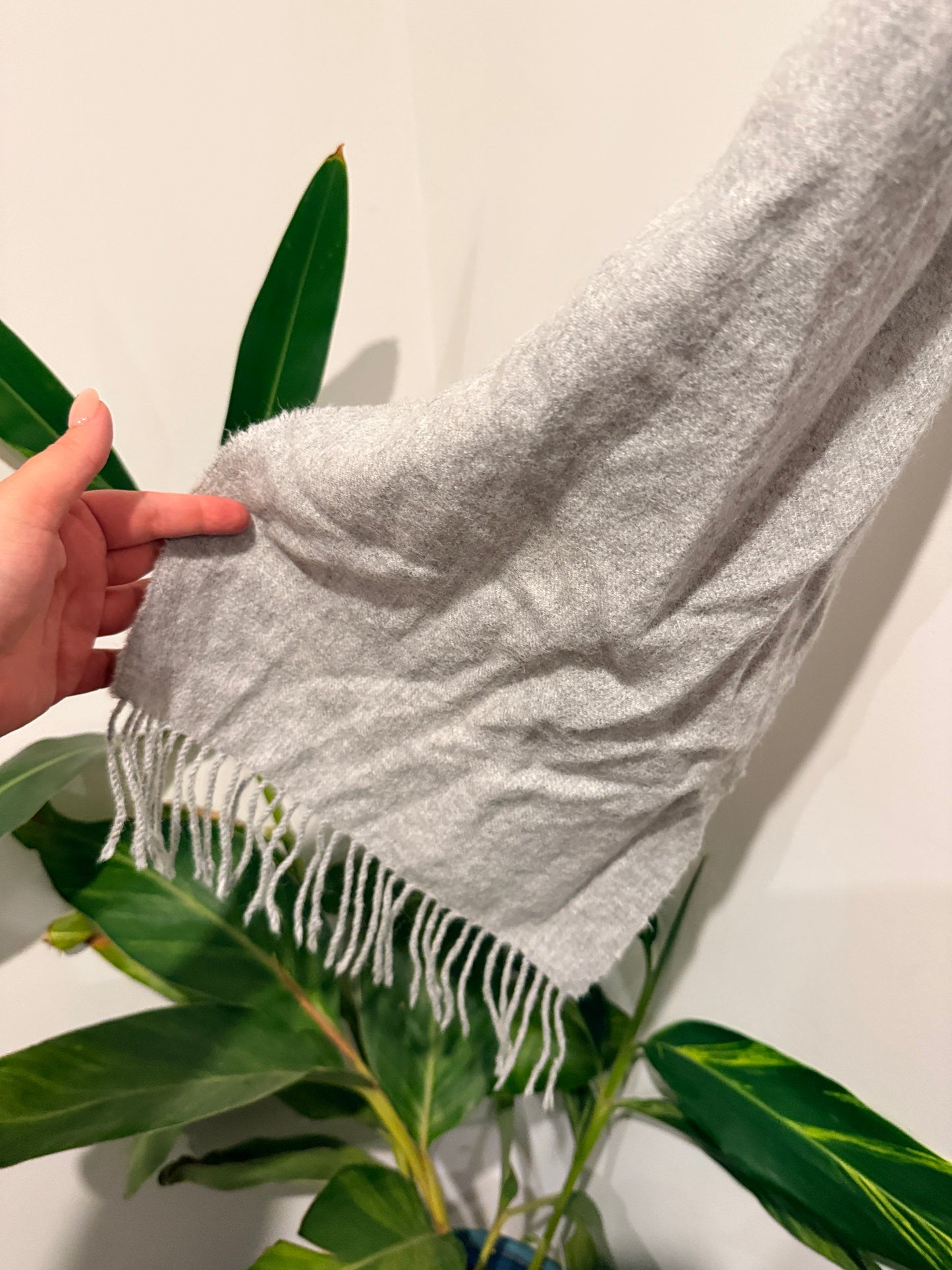 Brand Unknown Fringe Scarf Grey - One Size