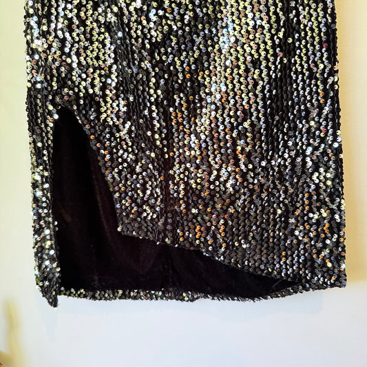 WSPY Size S Black Sequin Skirt