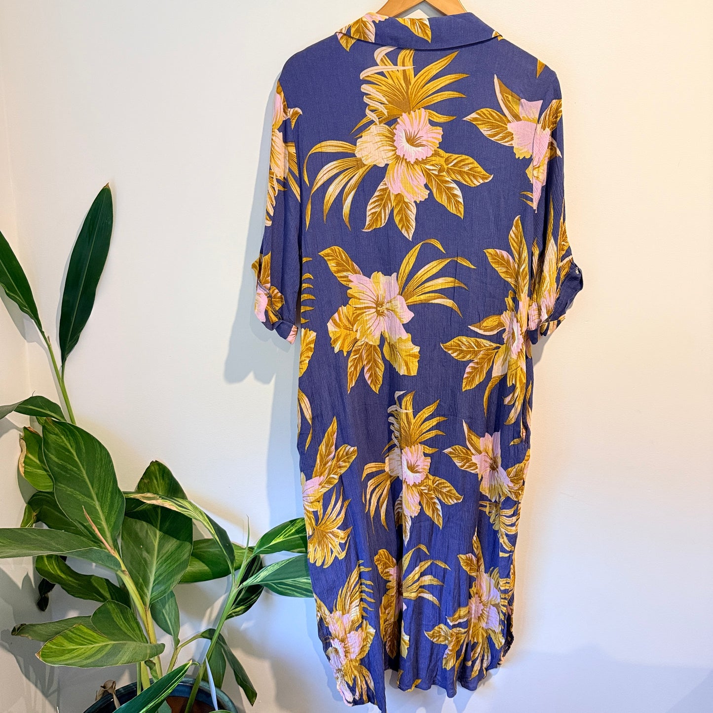 Studio Curve Size 10 Tropical Floral Print Shirt Dress